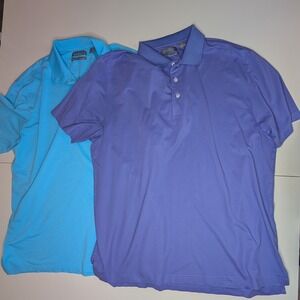 Lot of 2 Daniel‎ Cremieux Pima Performance Polo Shirt Mens XL Purple Blue